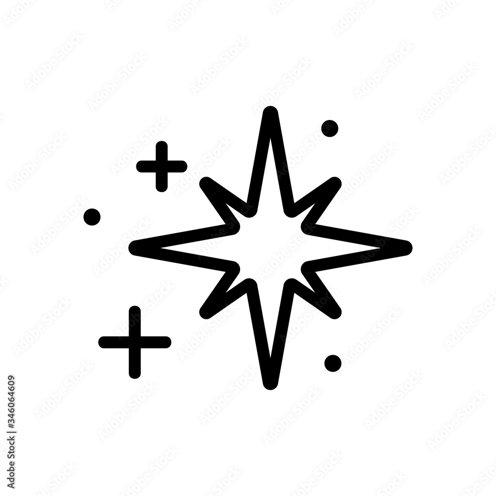 Poster radiance of octagonal star icon vector. radiance of octagonal star sign. isolated contour symbol ill