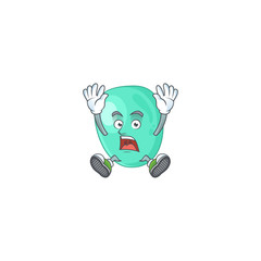 Staphylococcus aureus cartoon character design showing shocking gesture