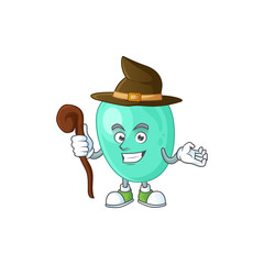 Cute and sneaky Witch staphylococcus aureus cartoon design style