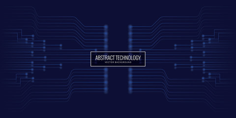 Obraz premium Abstract futuristic circuit board, high computer technology dark blue background