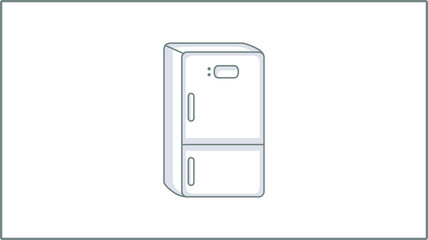 Vector Linear Refrigerator icon. Kitchen Utensils Illustration. Fridge Drawing.	