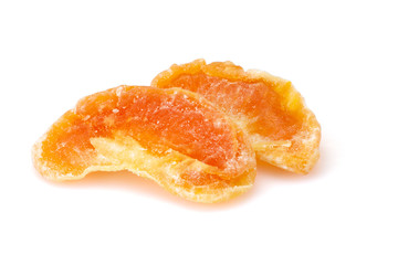 Fruit drying, Pile of dried tropical KIWI fruits isolated on the white background.