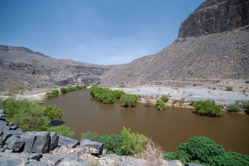 Tanuf dam wadi in Nizwa, Oman