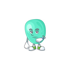 Staphylococcus aureus with waiting gesture cartoon mascot design concept