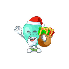 Santa staphylococcus aureus Cartoon character design with sacks of gifts