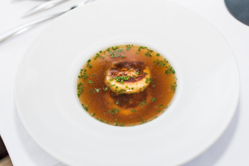 Typical Austrian meat and broth dish