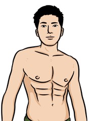 Fototapeta premium Cartoon man on white background