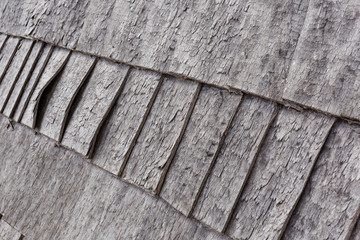 Old wooden roof tiles. texture of wooden tiles