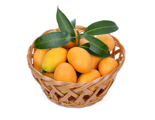 Marian plum isolated on the white background.