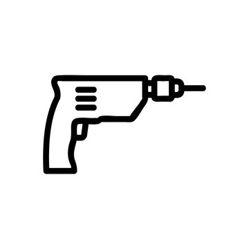 hammerless drill icon vector. hammerless drill sign. isolated contour symbol illustration