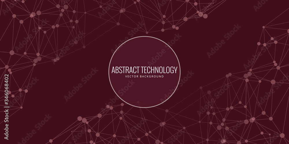 Poster vector banner design, network connection with lines and dots