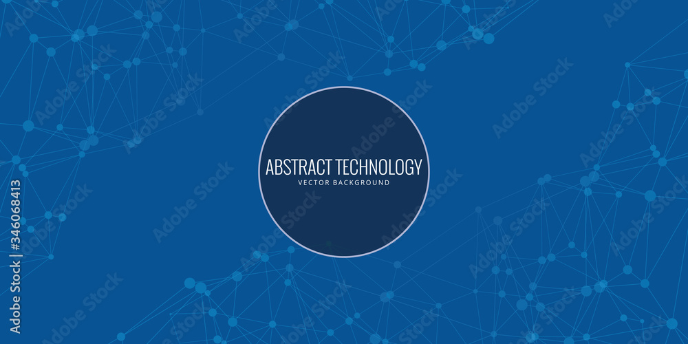 Poster vector banner design, network connection with lines and dots