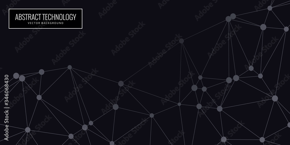 Poster vector banner design, network connection with lines and dots