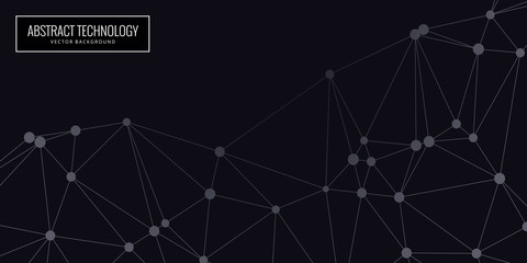 Vector banner design, network connection with lines and dots