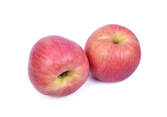 Red yellow apple isolated on white background