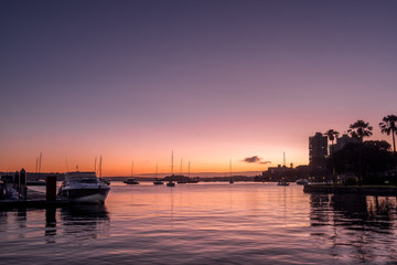 dawn on the harbour