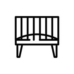 playpen icon vector. playpen sign. isolated contour symbol illustration