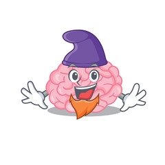 Cute picture of human brain in Elf cartoon design