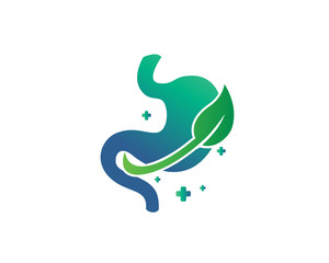 Fototapeta premium herbal Stomach health medic logo design inspiration