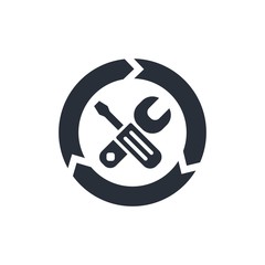 The repair process, settings. Vector icon isolated on white background.