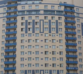 Cercles muraux K2 Facade of an apartment building, 31 k2  ulitsa Kollontai , St. Petersburg, Russia, february 2019