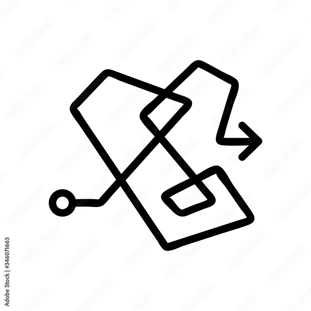 Poster confusing route diagram icon vector. confusing route diagram sign. isolated contour symbol illustrat