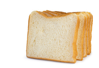 sliced bread on white background. (clipping path)