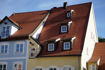 Fototapeta na wymiar European style house roof in Germany.