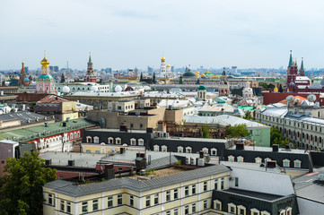 Fototapeta na wymiar Moscow view from one of skyscraper in city
