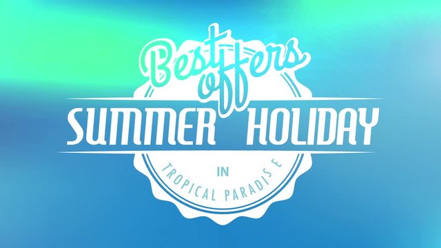 traveling agency text best offers summer holiday in tropical paradise written combining retro and modern typography over background with out of focus colors