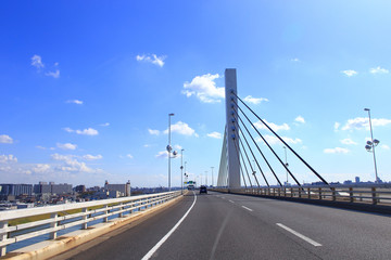 Katsushika harp bridge on metropolitan expressway