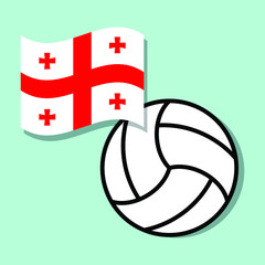 Volleyball ball with Georgia national flag 