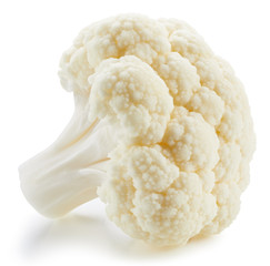 Organic cauliflower with clipping path isolated on a white background