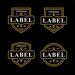 Set Luxury Vintage Badge Emblem Logo Design 