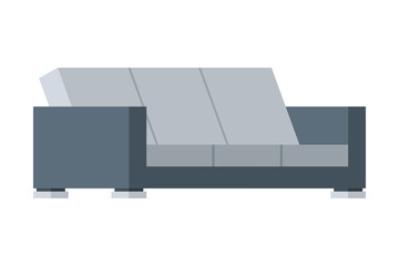Comfortable Sofa, Modern Outdoor Furniture Design Flat Vector Illustration
