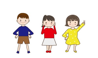 子供達のポーズ