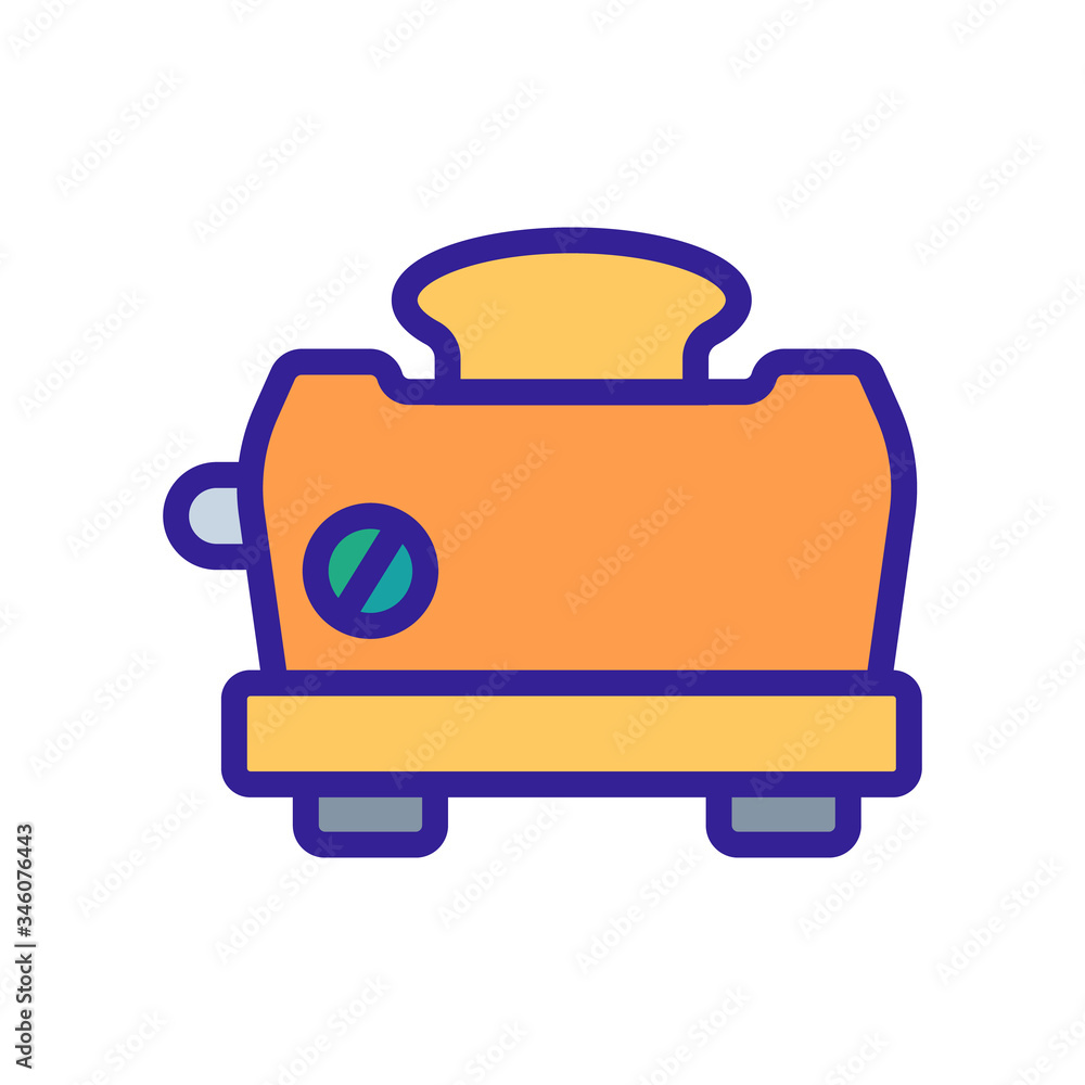 Aufkleber mechanical toaster with slice of bread icon vector. mechanical toaster with slice of bread sign. col