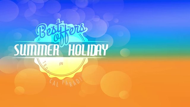 best summer vacation proposal in latitude eden advertisement text written indoor container cap design over bubbly scene with seashore colour