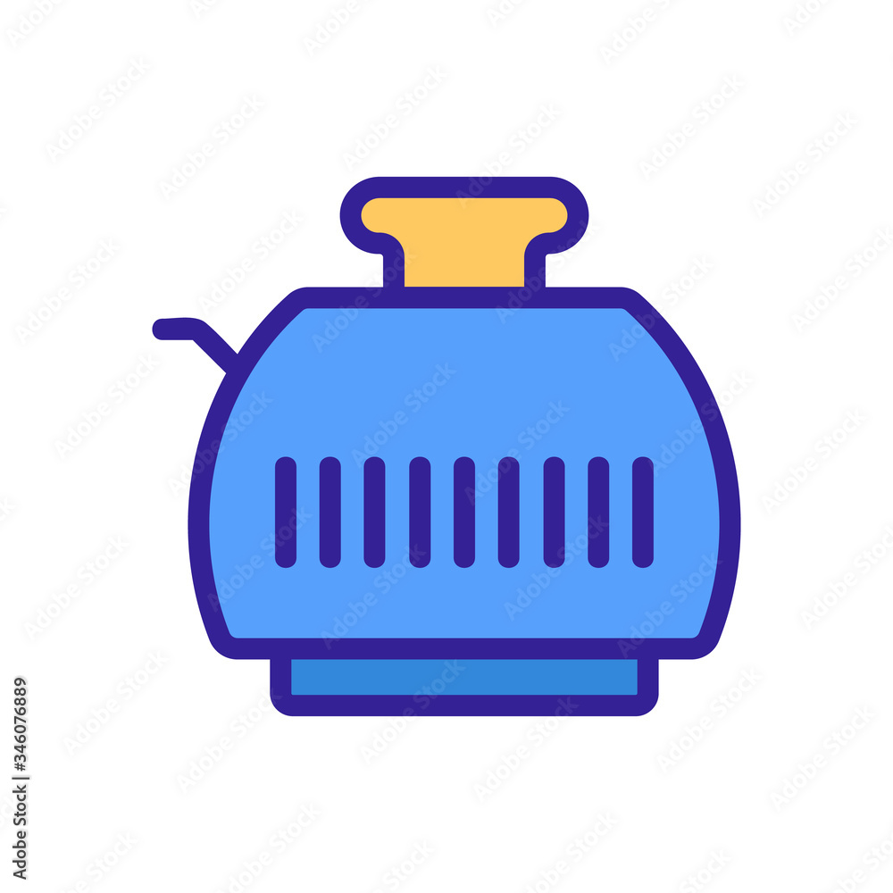 Poster rear view of toaster with toast icon vector. rear view of toaster with toast sign. color symbol illu