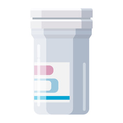 Pharmacy of plastic white bottle with cap for medicine