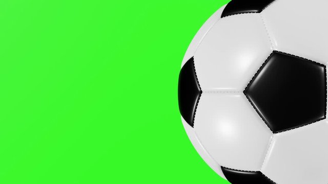 Football rotating seamless loop on freen screen background, Close up.3D Render