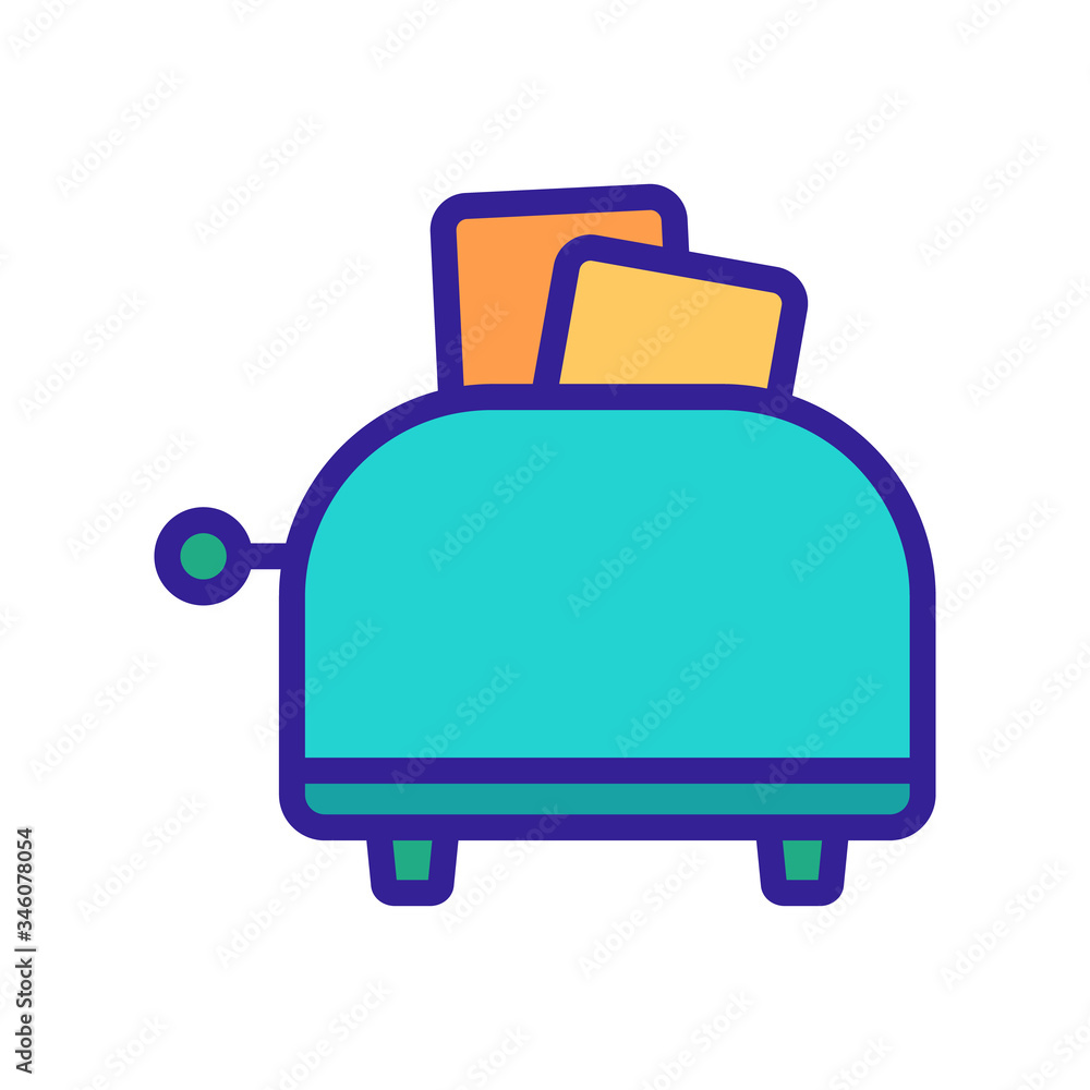 Poster mechanical toaster with two slices of bread icon vector. mechanical toaster with two slices of bread