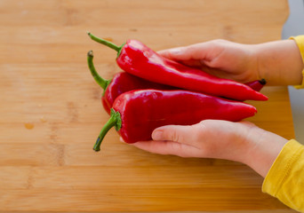 fresh red pepper close up