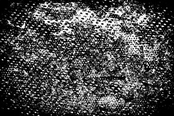 Grunge texture in black and white. Dark dirty background. Pattern of dust, dirt, scratches. Chaotic noise. Monochrome worn surface