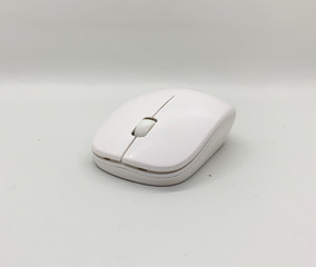 white wireless computer mouse isolated on white background