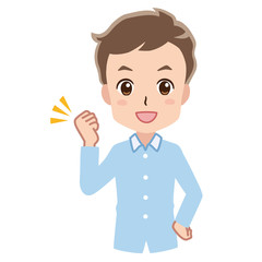 ガッツポーズをする男性のイラスト