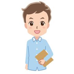 書類を持つ男性のイラスト