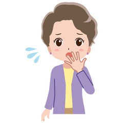 慌てるおばあちゃんのイラスト