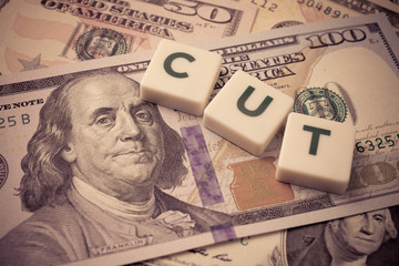 The Federal Reserve ( FED ) to cut interest rates. Global world economy, U.S. vs China trade war or currency war concept. Interest rates affect the ability of consumers or businesses to access credit.