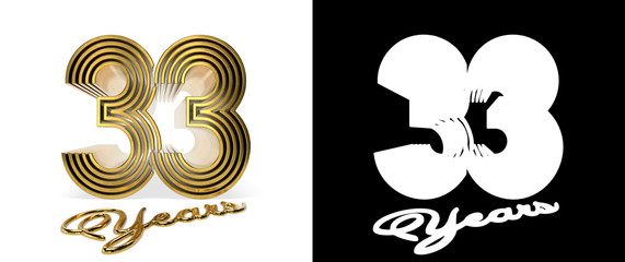 Number thirty-three years celebration